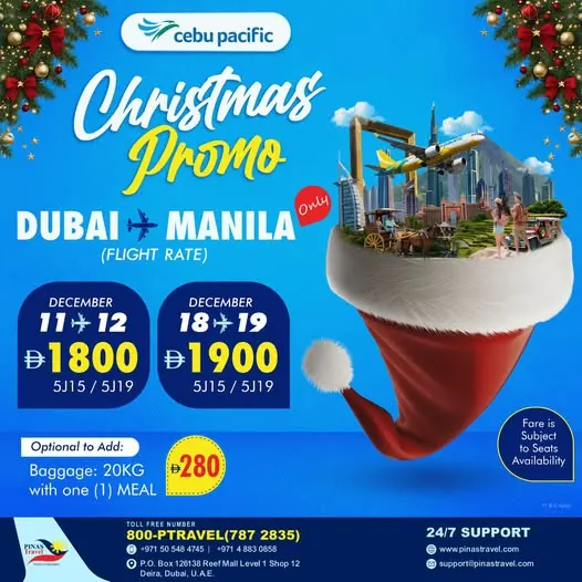 Cebu Pacific Christmas Promo: Dubai to Manila poster