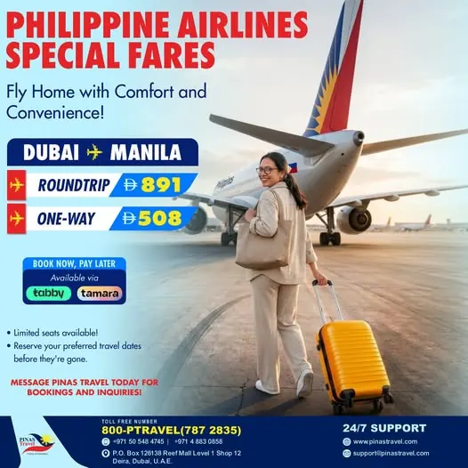 Philippine Airlines: Dubai to Manila poster