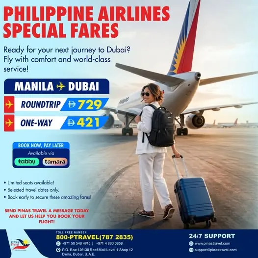 Philippine Airlines: Manila to Dubai poster